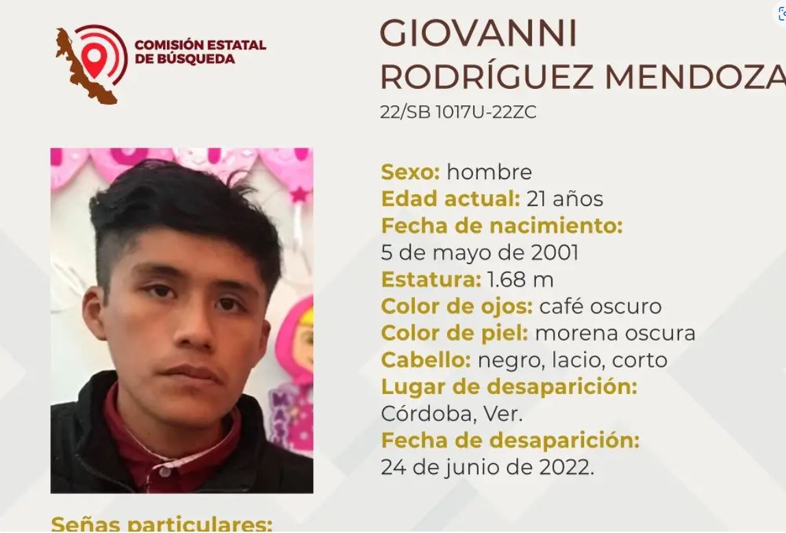 Desaparece joven en Córdoba, Veracruz - Radares Noticia